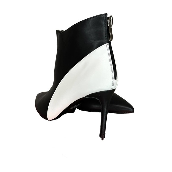 Women Stiletto Ankle Boots Size 7.5 High Heel Pointed Toe Black White NEW - Picture 6 of 15